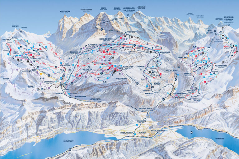 Pistenplan der Jungfrau Region